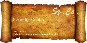 Szendy Csaba névjegykártya
