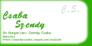 csaba szendy business card